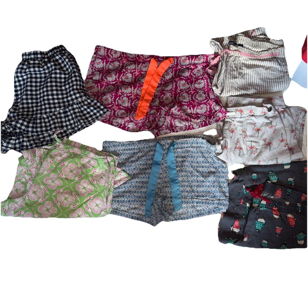 Y2K Low Rise Lounge Wear Mudpie/Old Navy Pant Drawstring Sleep Short S Lot Of 7